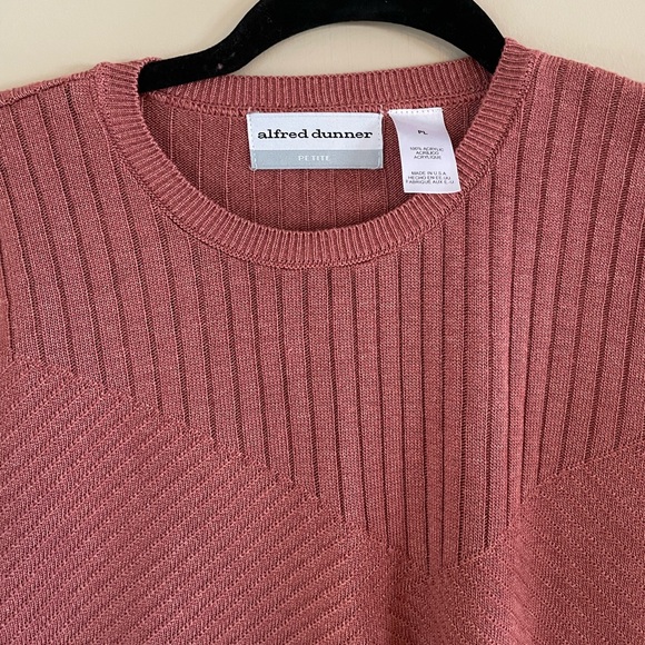 Alfred Dunner Dusty Rose Textured Short Sleeve Shirt Size Large Petite - Picture 4 of 7